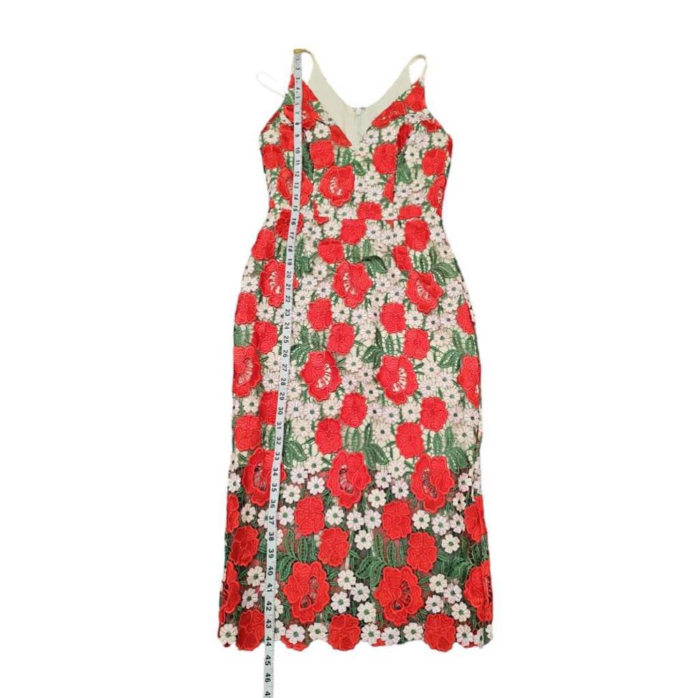 NWOT Women's Dress the Population Aurora Red Floral Embroidered Dress Size S - Picture 10 of 10
